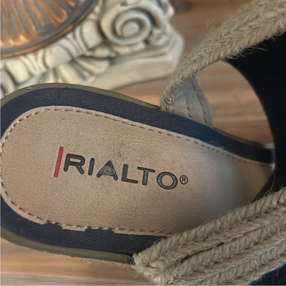 Rialto Navy Blue Wedge Sandals - Picture 11 of 11